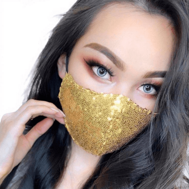 Face Mask Sequin Golden