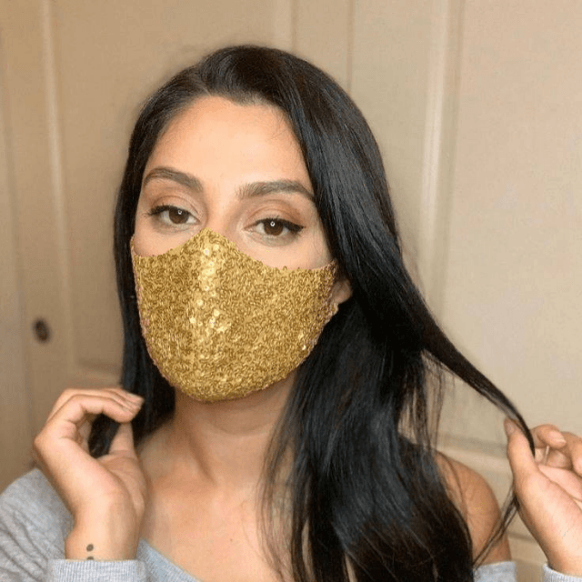 Face Mask Sequin Golden