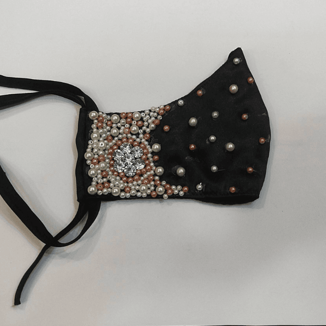 Face Mask Rhinestone Flower