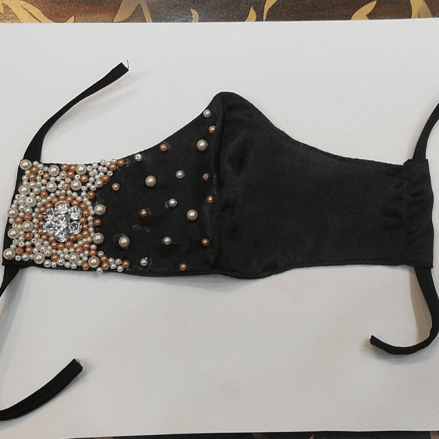 Face Mask Rhinestone Flower